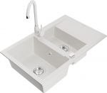 K&ouml;&ouml;givalamu koos kraaniga Mexen Gaspar, vaik/graniit, 73.7 cm x 47.5 cm x 17.7 cm, valge