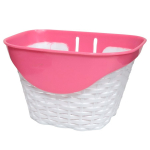 Jalgrattakott, esikorv, plastik, valge/roosa