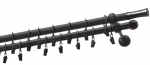 Kardinapuu komplekt Olimp Walec, 150 cm, &Oslash; 19 mm, must