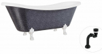 Vann, teisaldatav Besco Amelia Glam, 190 cm x 77 cm x 69 cm, ovaalne, must/kroom