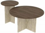 Kohvilaudade komplekt Kalune Design Private, p&auml;hklipuu v./travertine v., 40 - 70 cm x 70 cm x 40 - 47 cm, 2 tk
