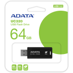 USB m&auml;lupulk Adata UC320, must v., 64 GB