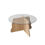 Kohvilaud Kalune Design Butterfly, l&auml;bipaistev v./sapphire oak v., 75 cm x 75 cm x 40 cm