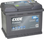 Aku Exide Premium EA640, 12 V, 64 Ah, 640 A