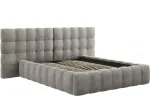 Voodi kahekohaline Micadoni Home Mamaia Velvet Double Headboard, 160 x 200 cm, helehall v., ilma madratsita, p&otilde;hjalippidega