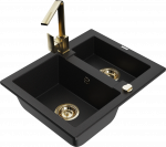 K&ouml;&ouml;givalamu Mexen Carlos 6518581500-77+670300-50+66921-50, graniit, 58 cm x 47 cm x 17.7 cm, kuldne/must