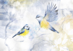 Fototapeet Artgeist Watercolor Tit, 70 cm x 100 cm