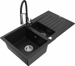 K&ouml;&ouml;givalamu koos kraaniga Mexen Matias Aster, graniit, 90 cm x 50.5 cm x 20 cm, h&otilde;be/must