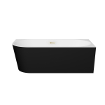Vann, teisaldatav Besco Zoya Matt, 170 cm x 80 cm x 59 cm, parempoolne, must