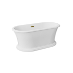 Vann, teisaldatav Besco Ziva, 160 cm x 75 cm x 61 cm, ovaalne, kuldne/valge