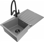 K&ouml;&ouml;givalamu koos kraaniga Mexen Cesar, graniit, 77.5 cm x 47 cm x 20 cm, grey+black