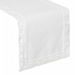 Piklik laudlina ristk&uuml;likukujuline Susan, valge, 40 x 140 cm