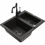 K&ouml;&ouml;givalamu koos kraaniga Mexen Carlos, graniit, 58.2 cm x 47.5 cm x 17.7 cm, metallic black/gold+black