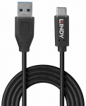 Juhe Lindy 36971, USB Type C/USB Type A, 100 cm, must v., 15 W