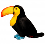 Pehme m&auml;nguasi papagoid Lean Toys Toucan 22180, sinine v./must v./oranž v., 25 cm