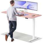 Arvutilaud reguleeritava k&otilde;rgusega Desktronic HomePro 40 853, 180 cm x 80 cm, 126 cm, valge v./roosa v.