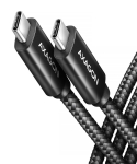 Juhe Axagon BUCM4X-CM10AB, USB Type-C, 100 cm, must v., 240 W