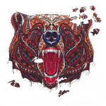 Puidust pusle Bear Totem ADPZ011, 32 cm x 30 cm, 222 tk, pruun v.