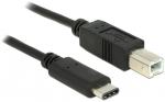 Juhe Delock USB Type-C 2.0 / USB 2.0 Type-B USB 2.0 C male, USB 2.0 B male, 1 m, must v.
