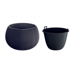 Lillepott Prosperplast Splofy DKSP370, plastik, &Oslash; 37 cm, antratsiit v.