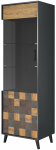 Vitriinkapp Cama Meble Soul 1D, antratsiit v./hele pruun v., 60 cm x 45 cm x 192 cm